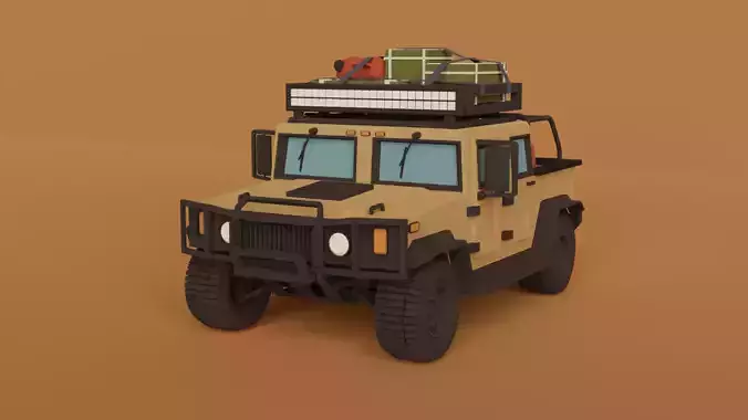 SUV vechile HUMMER Low-poly 3D model