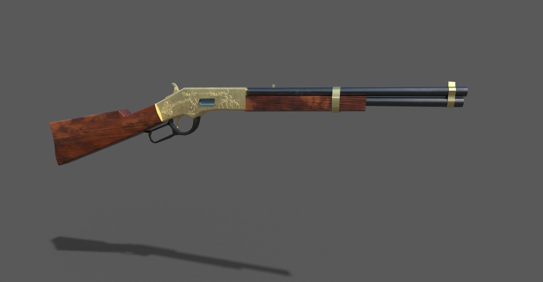 Winchester Rifle Low-poly 3D model_16