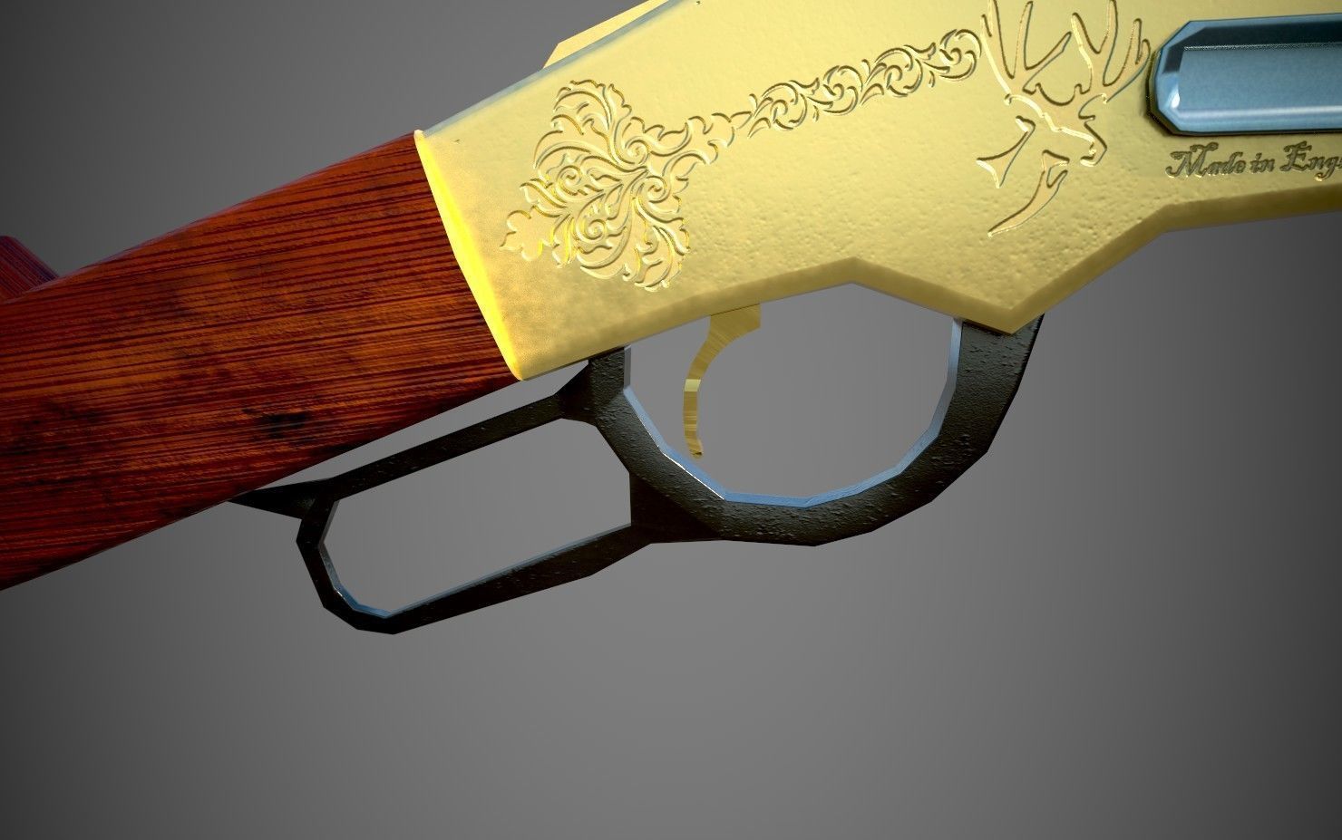 Winchester Rifle Low-poly 3D model_13