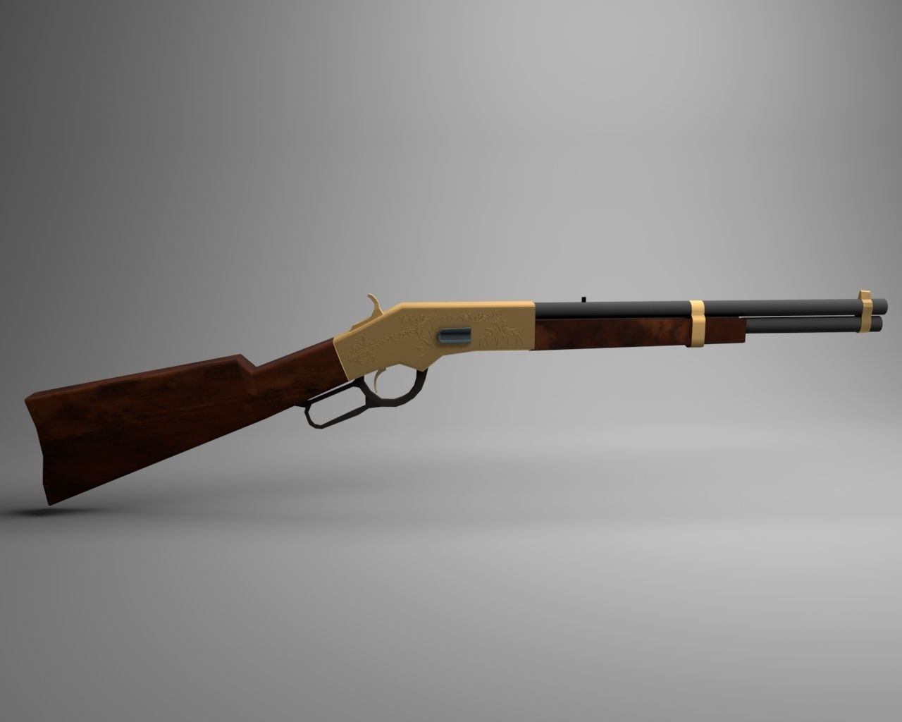 Winchester Rifle Low-poly 3D model_17