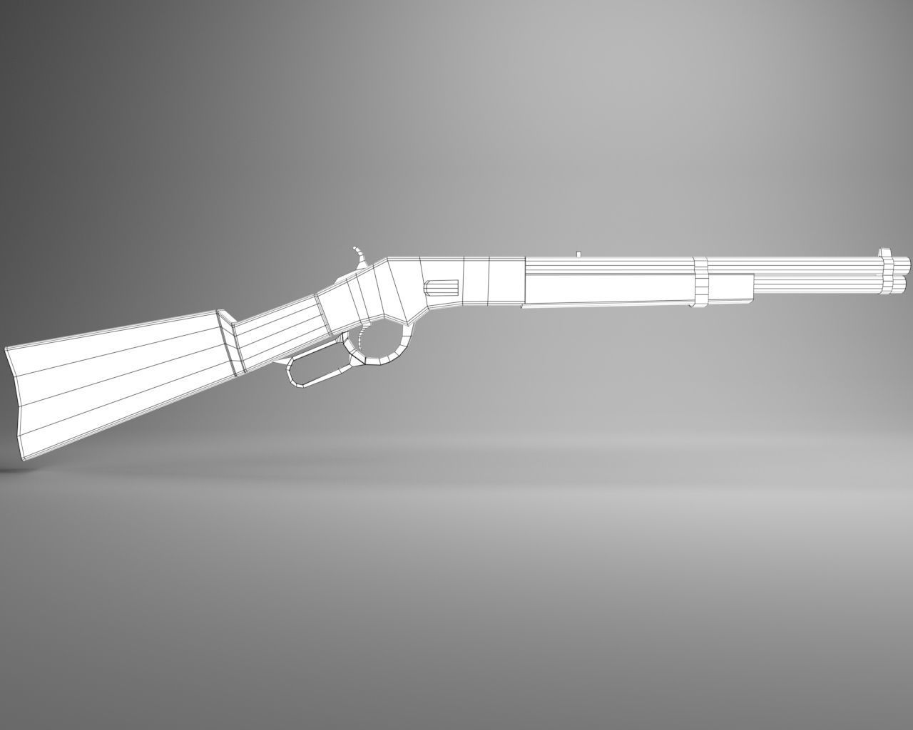Winchester Rifle Low-poly 3D model_4