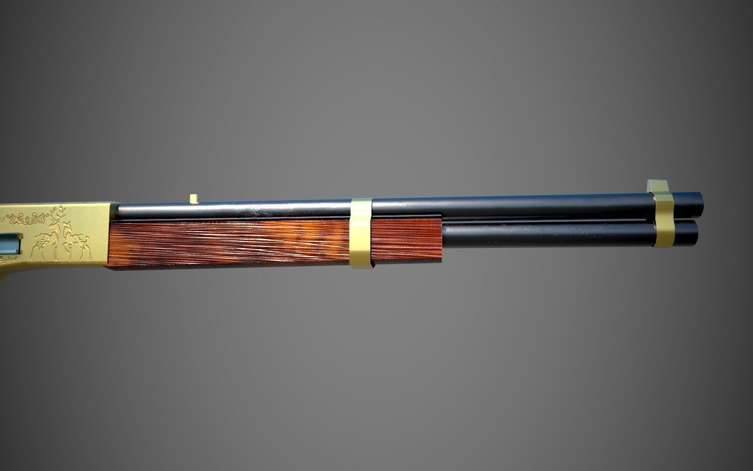 Winchester Rifle Low-poly 3D model_3