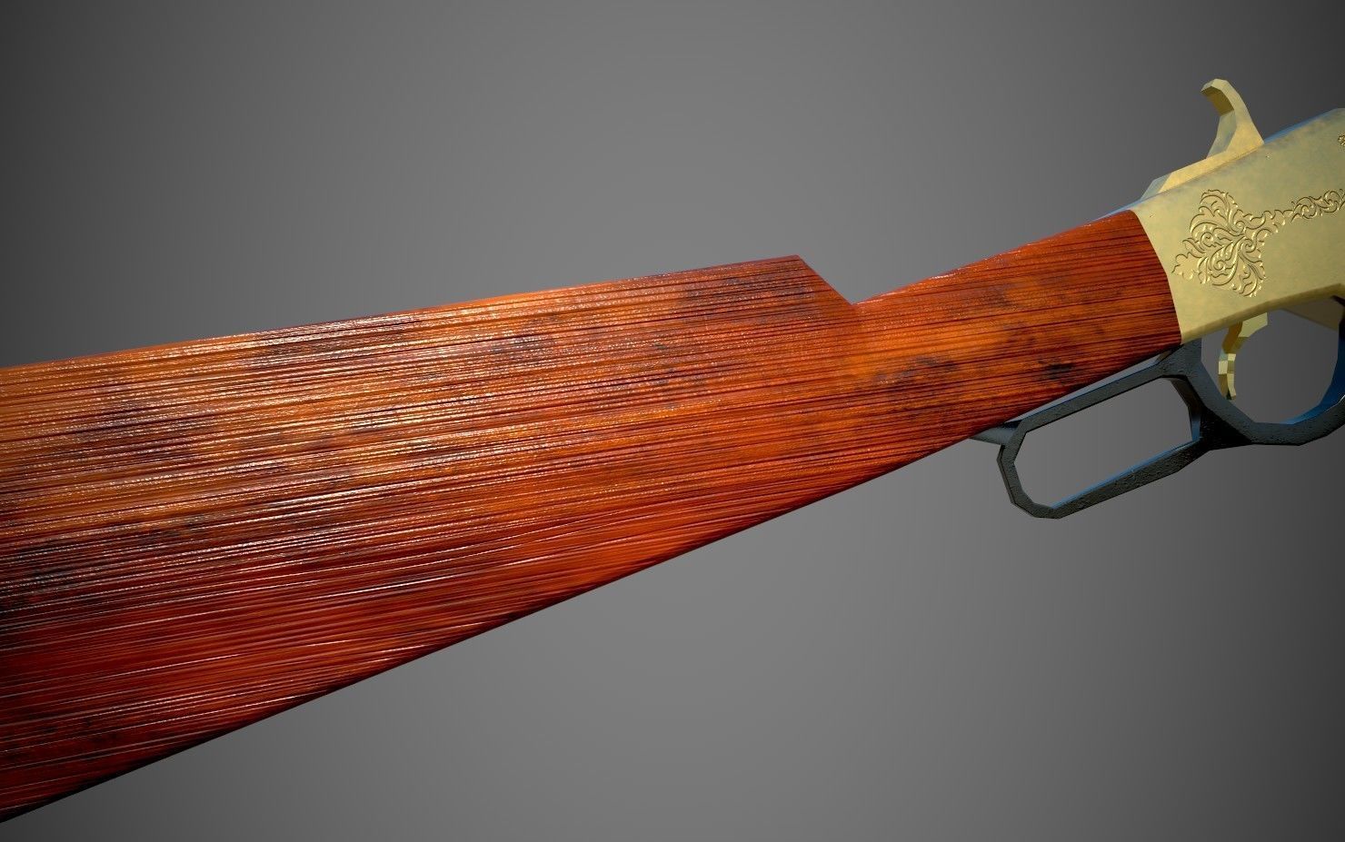 Winchester Rifle Low-poly 3D model_2