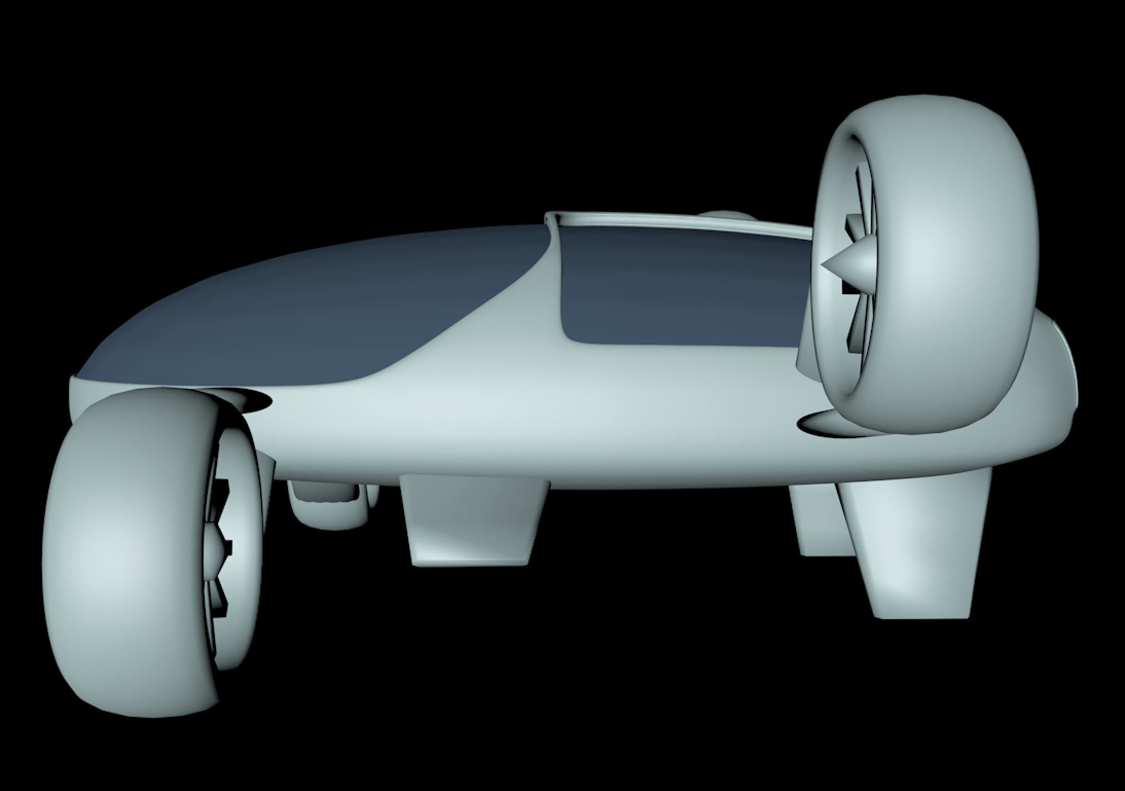 Futuristic Jet car 3D model_3