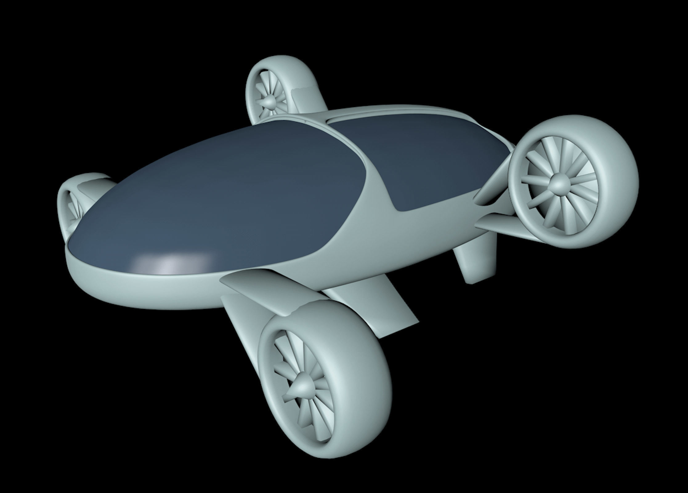 Futuristic Jet car 3D model_5