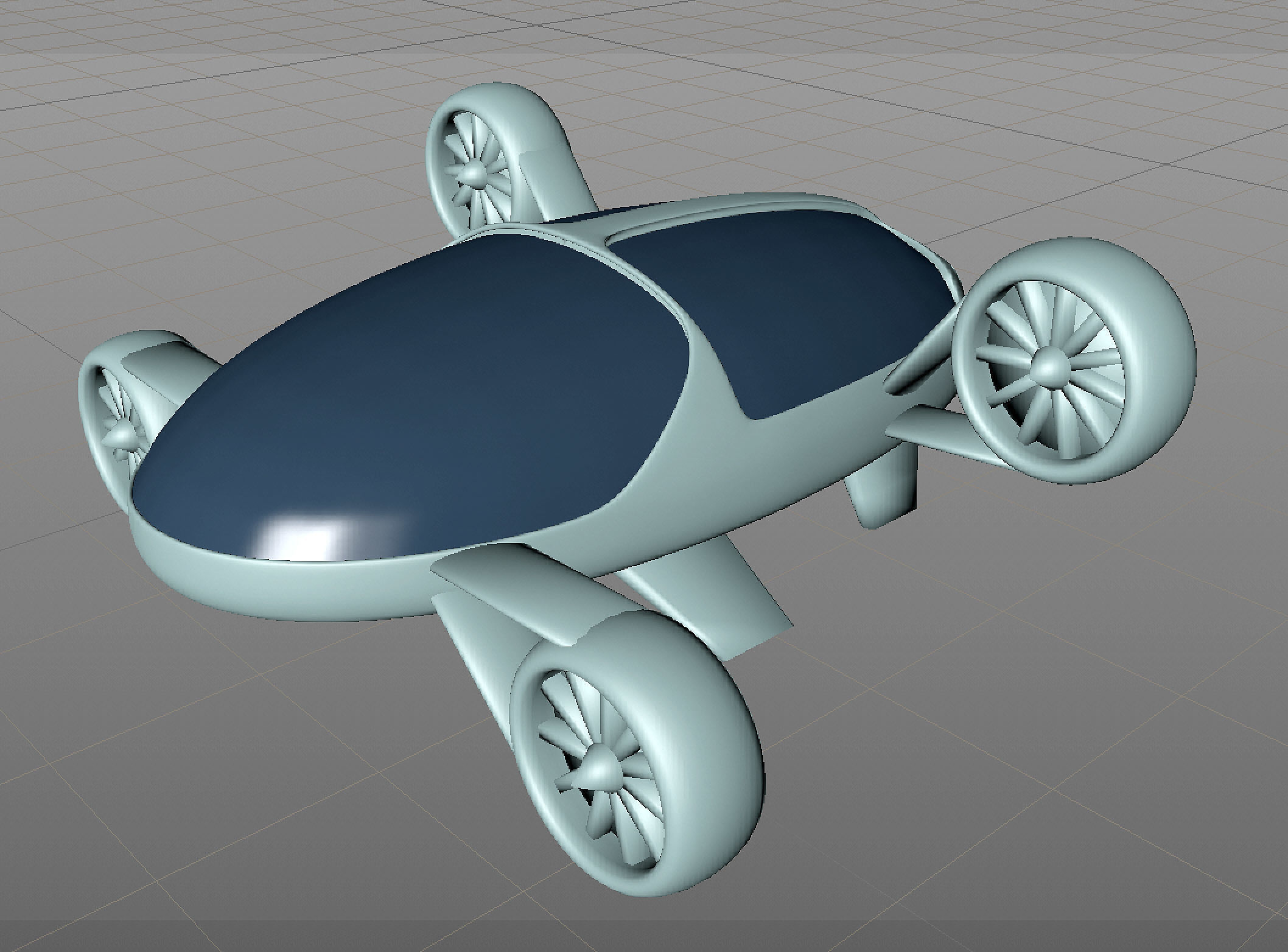 Futuristic Jet car 3D model_4