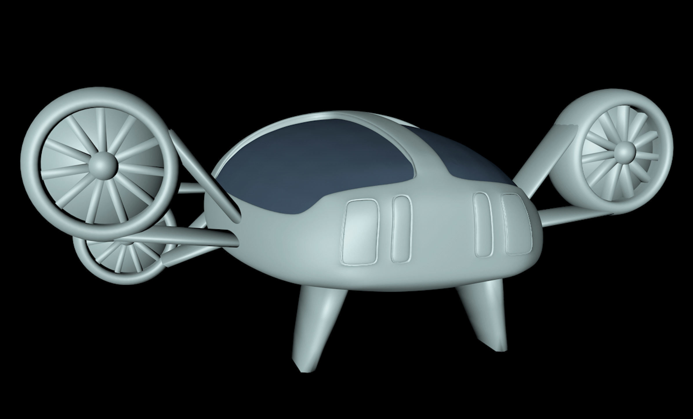 Futuristic Jet car 3D model_2