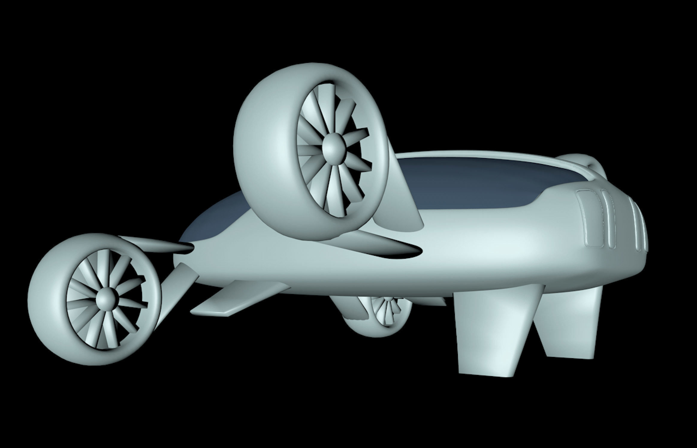 Futuristic Jet car 3D model_1