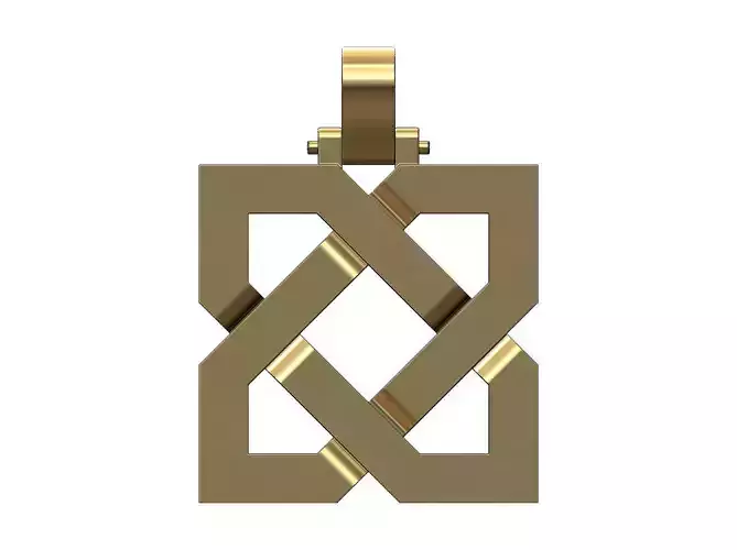 Square celtic knot pendant with bail