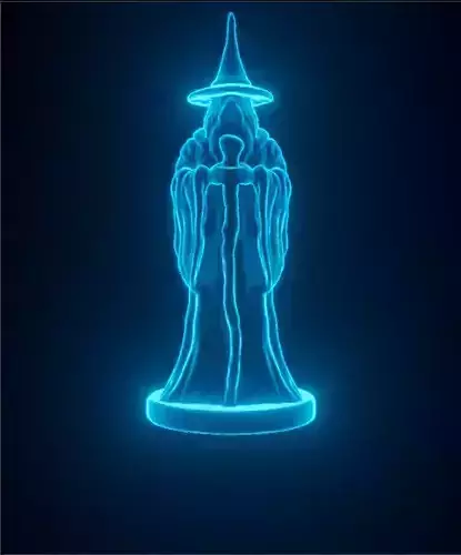 Wizard glow in statue of Free low-poly 3D model