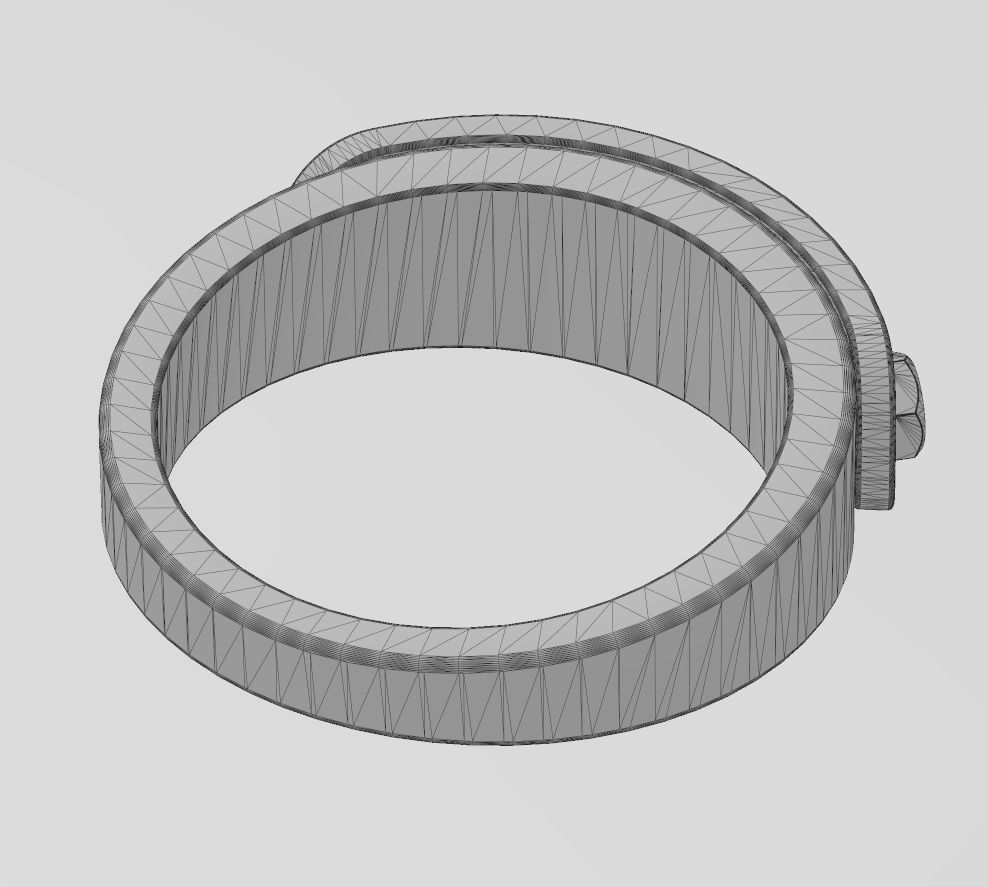 Bolted engravable round tag ring US size 5to13 3D print model_14