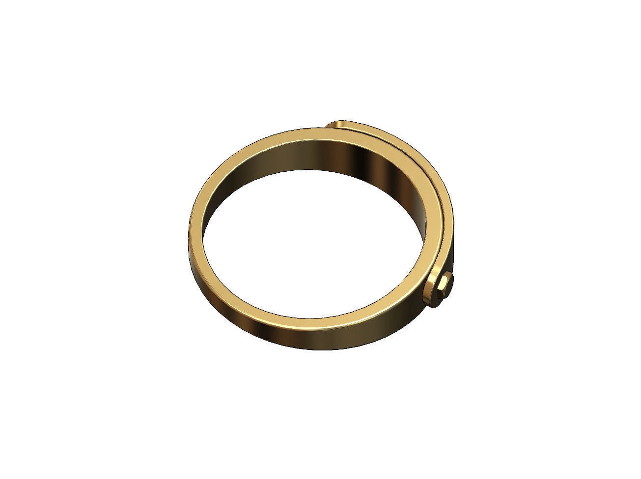 Bolted engravable round tag ring US size 5to13 3D print model_3