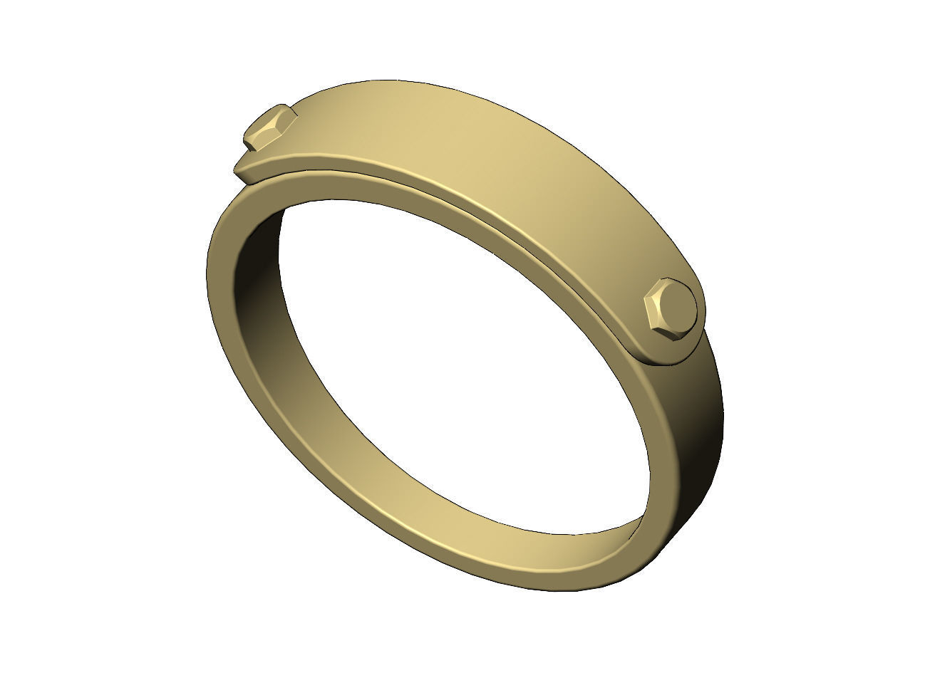 Bolted engravable round tag ring US size 5to13 3D print model_4