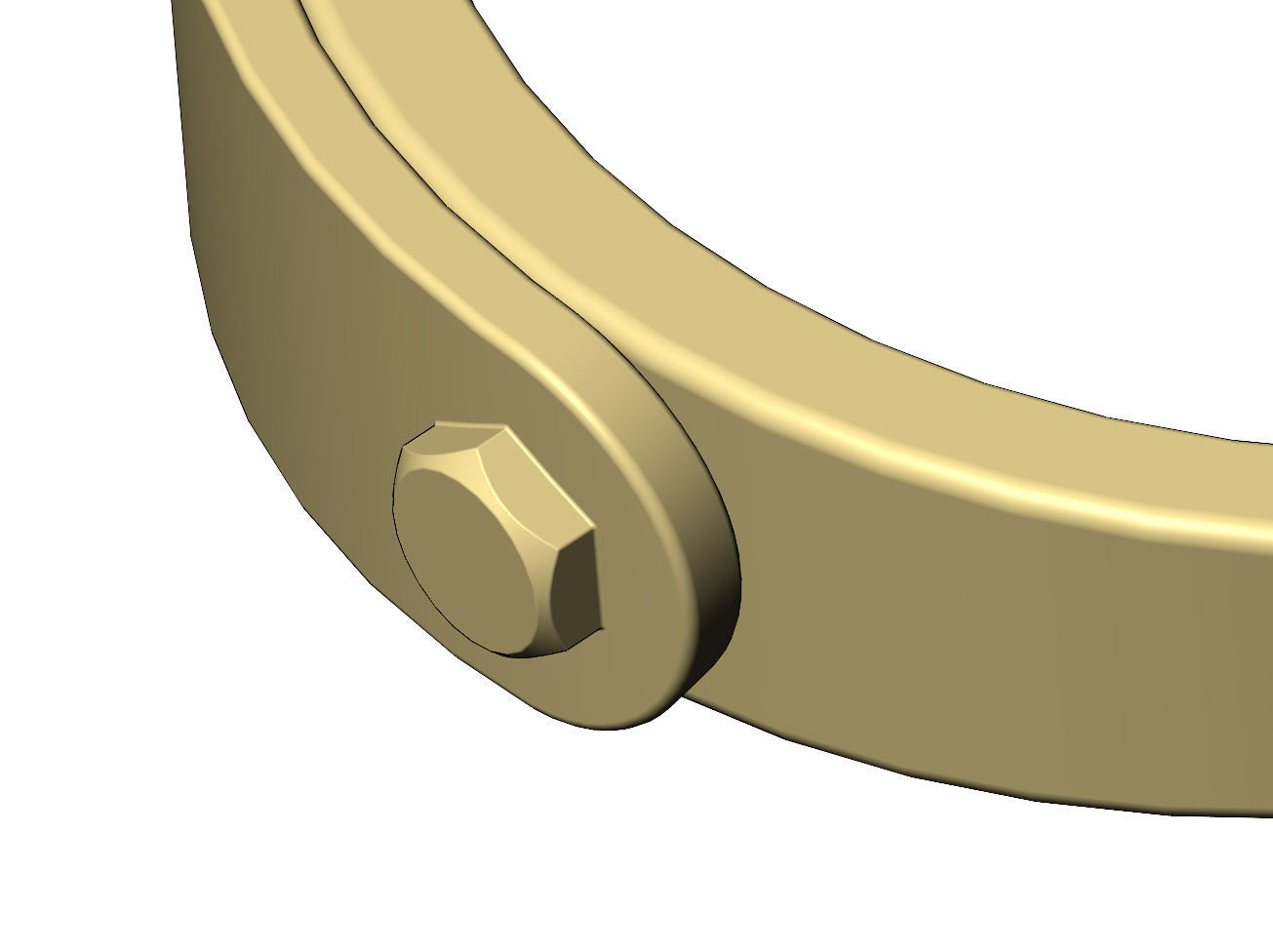 Bolted engravable round tag ring US size 5to13 3D print model_8