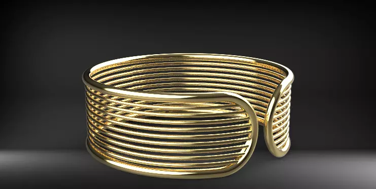 WIRE BANGLE BRACLET 3D DESIGN 3D print model_0