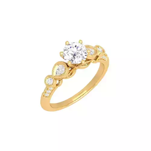 Diamond Statement Ring For Women STL 3D Print Model 3dm Render 