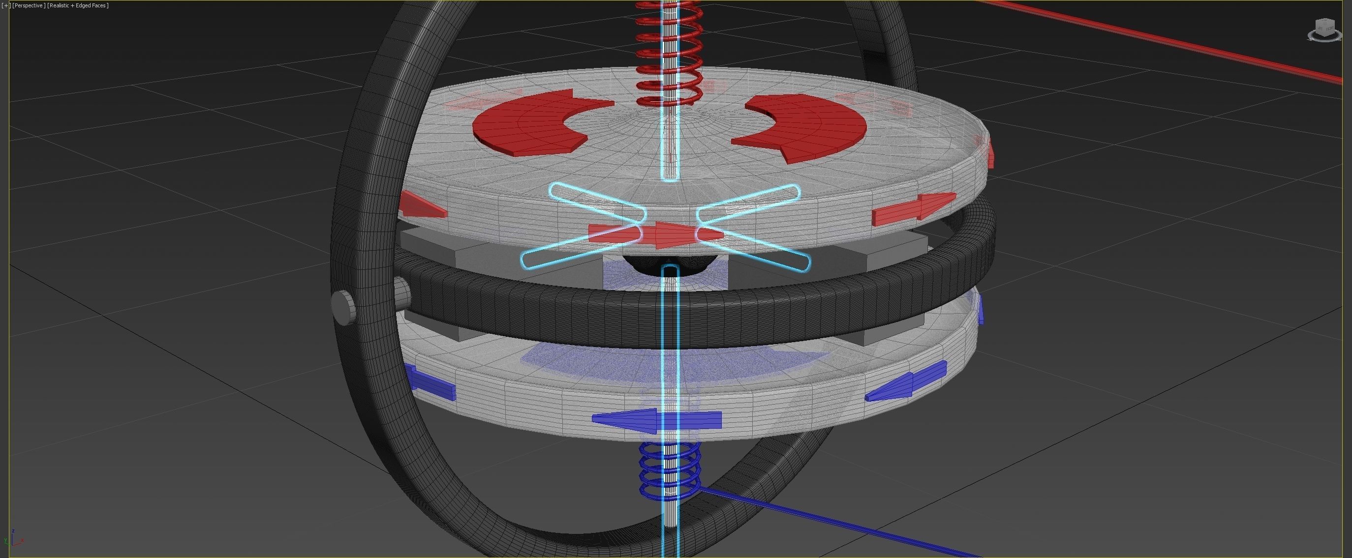 2D Inverted Precision Gyroscope Concept 3D model_9