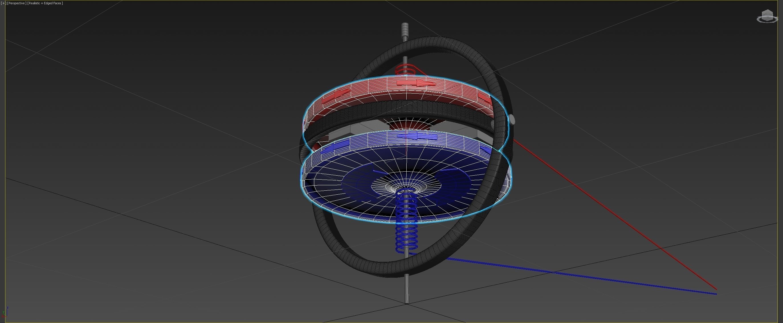 2D Inverted Precision Gyroscope Concept 3D model_11
