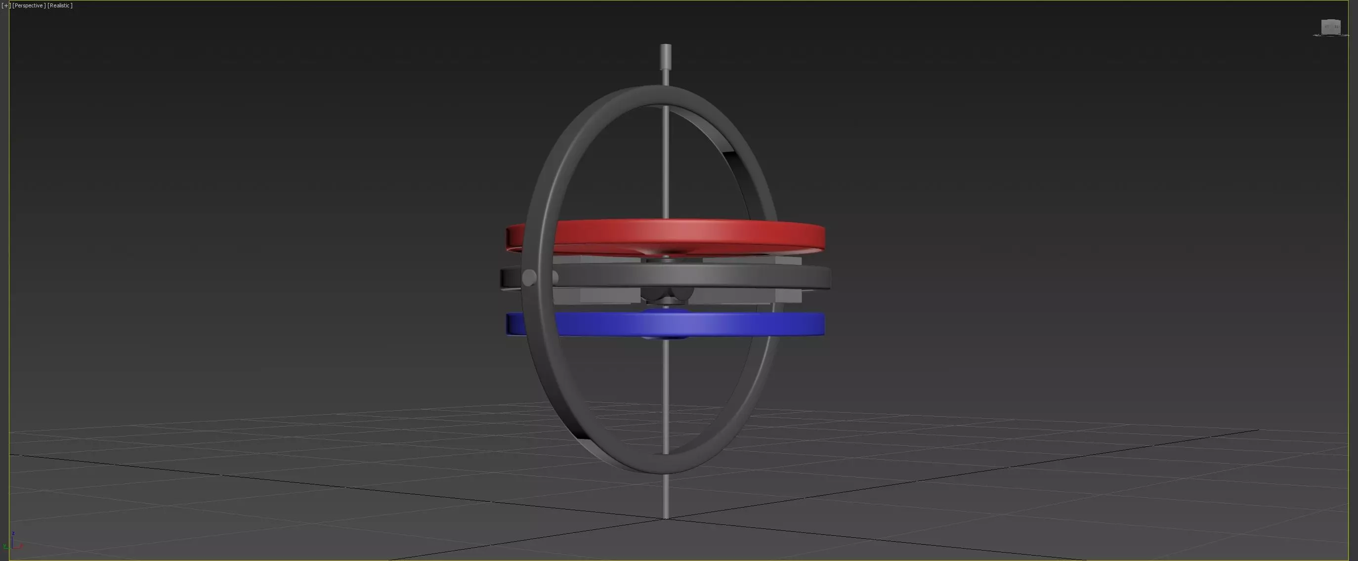 2D Inverted Precision Gyroscope Concept 3D model_0