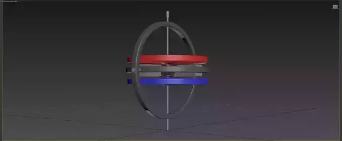 2D Inverted Precision Gyroscope Concept 3D model