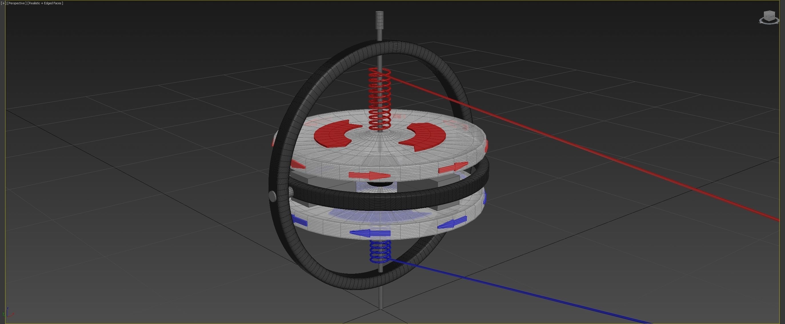 2D Inverted Precision Gyroscope Concept 3D model_8