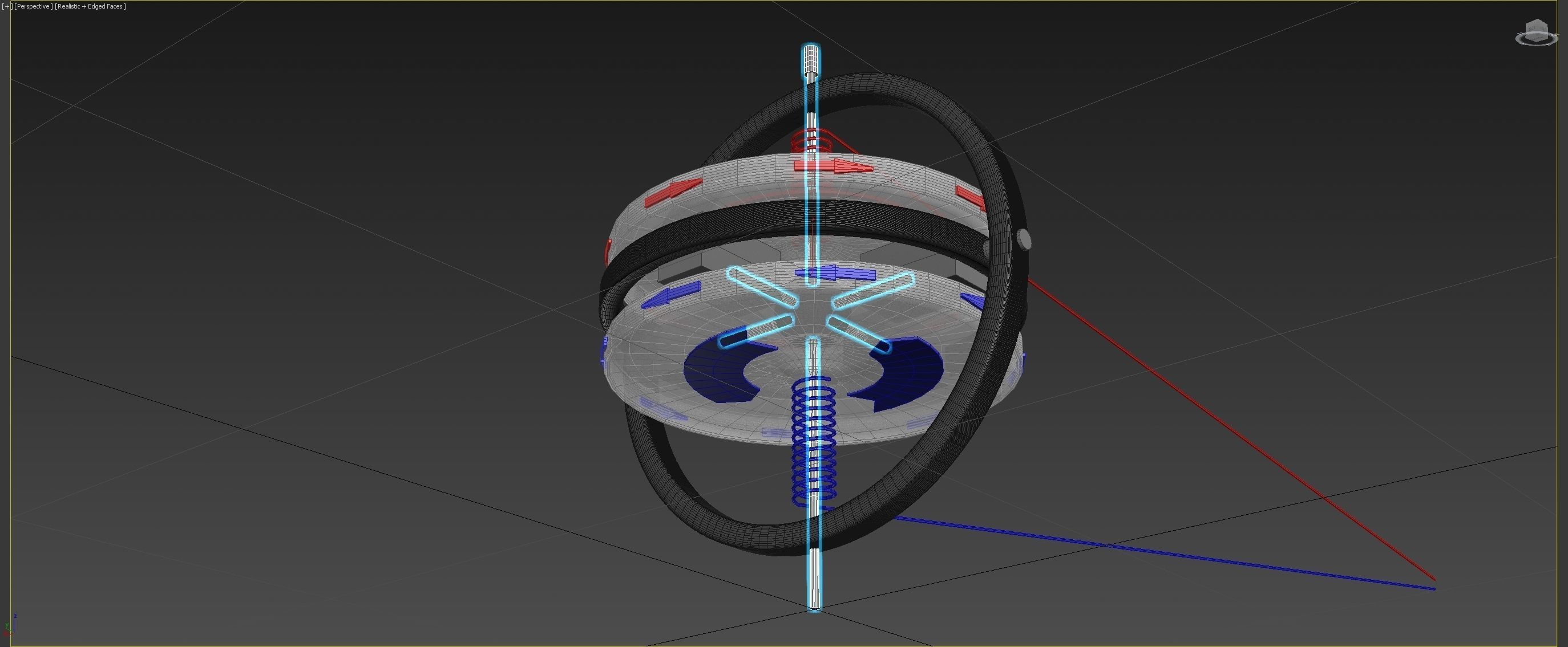 2D Inverted Precision Gyroscope Concept 3D model_10