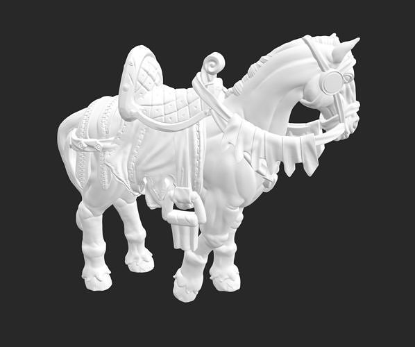 Horse with saddle 3 3D model
