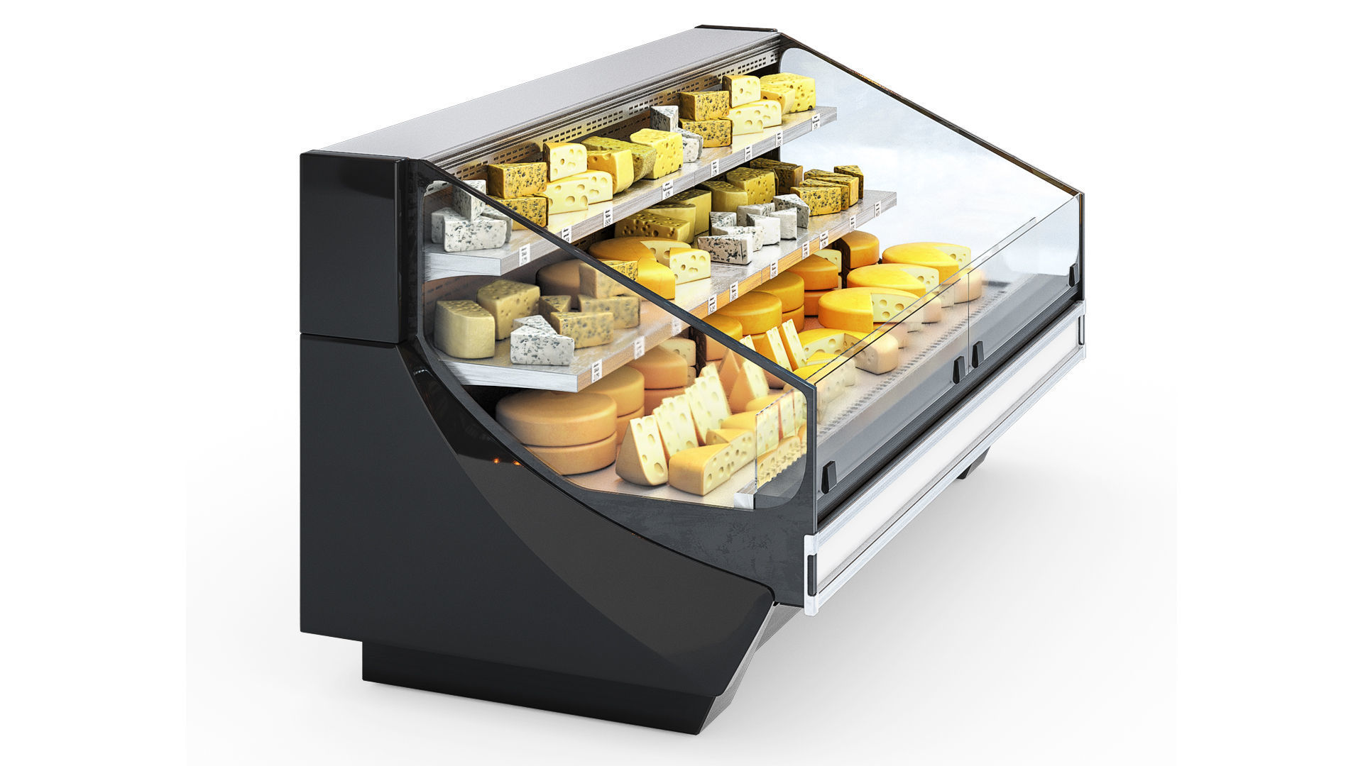 Refrigerated Display Case with Cheese 3D model_1
