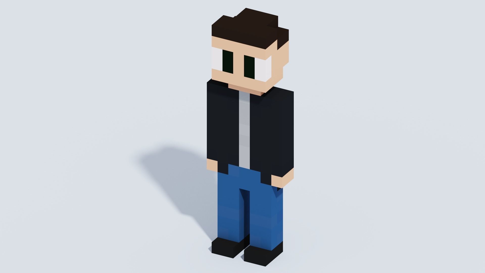 Voxel Human T12 Low-poly 3D model_0
