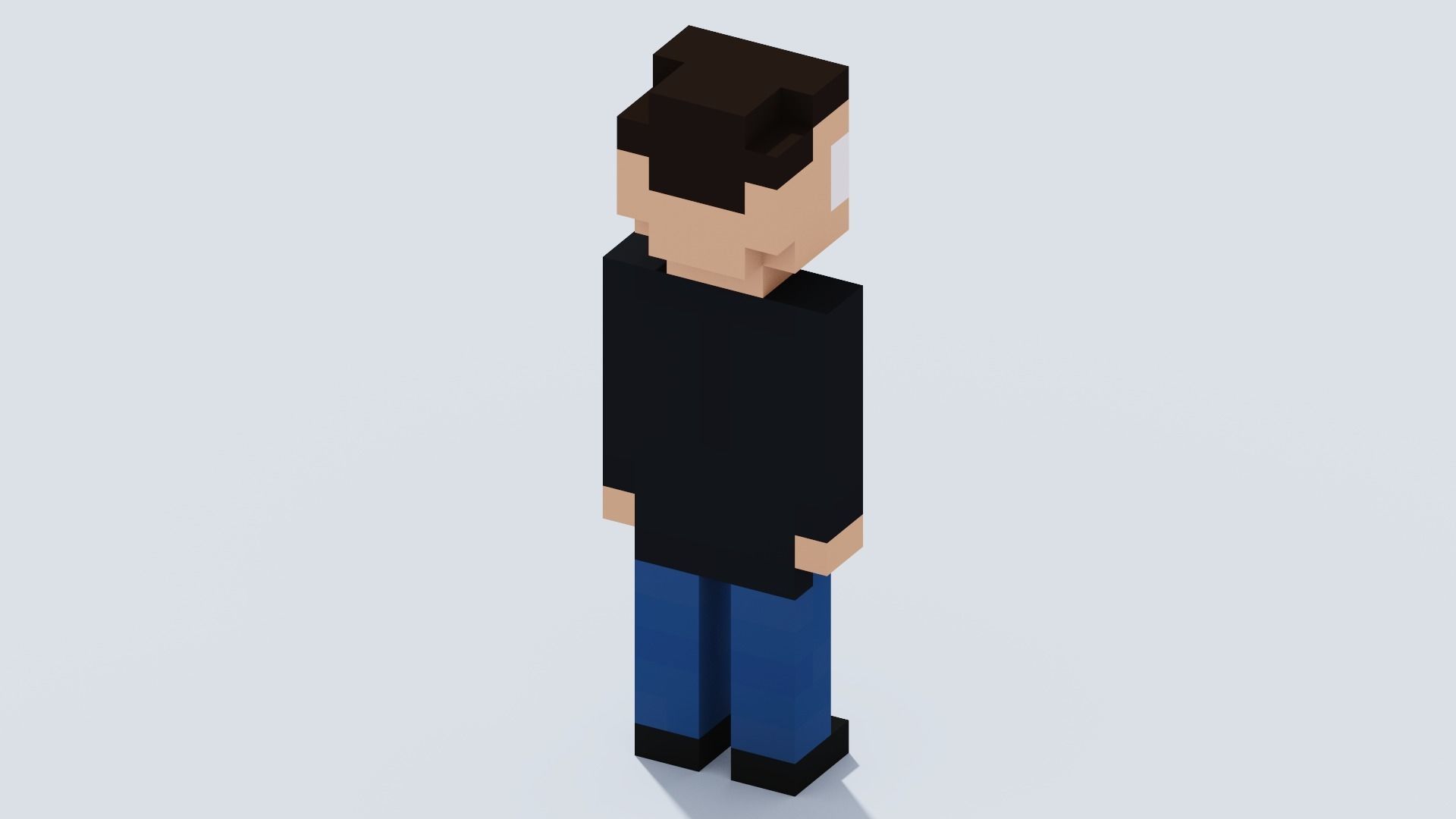 Voxel Human T12 Low-poly 3D model_2