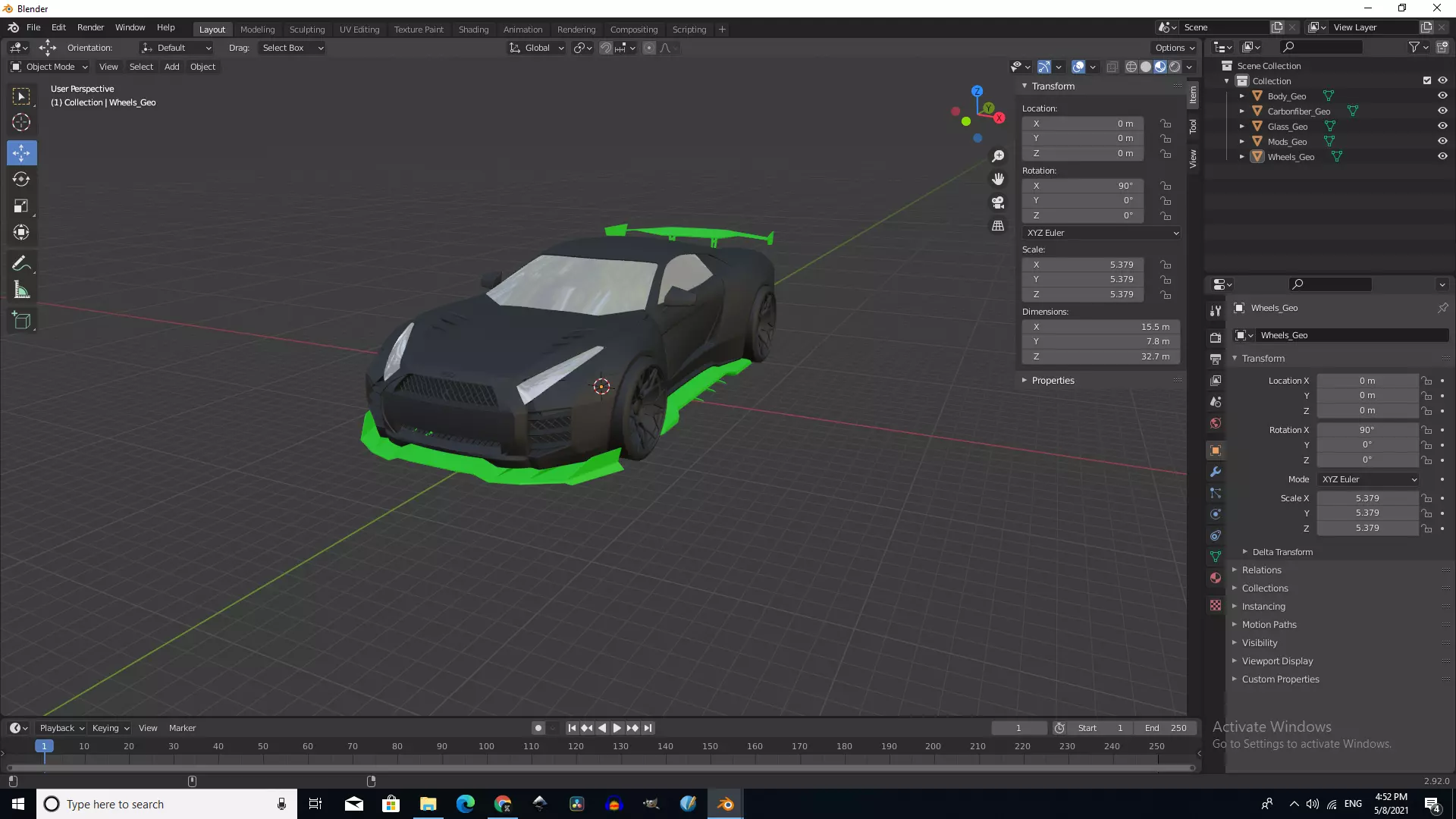 Nissan gtr 3D model_0