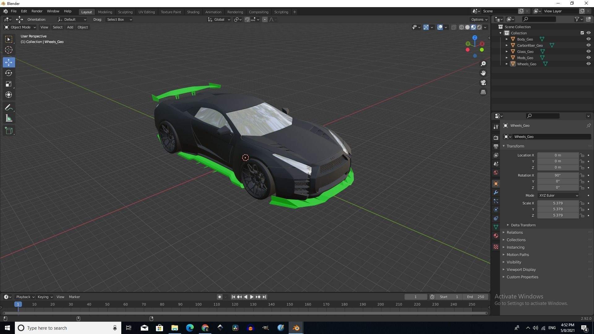 Nissan gtr 3D model_1