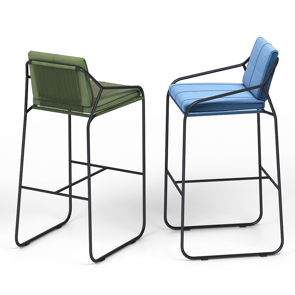 Sandur Bar stool With Arm 3D model_1