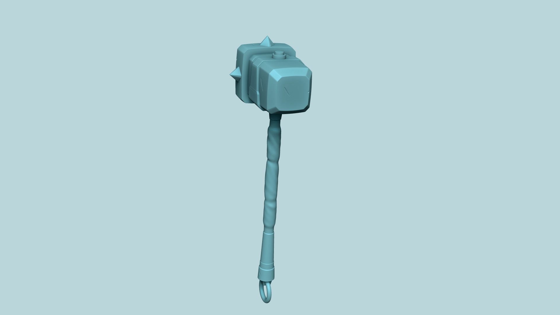 Cael Hammer - BASTION Weapon - Keychain Miniature STL 3D print model_4