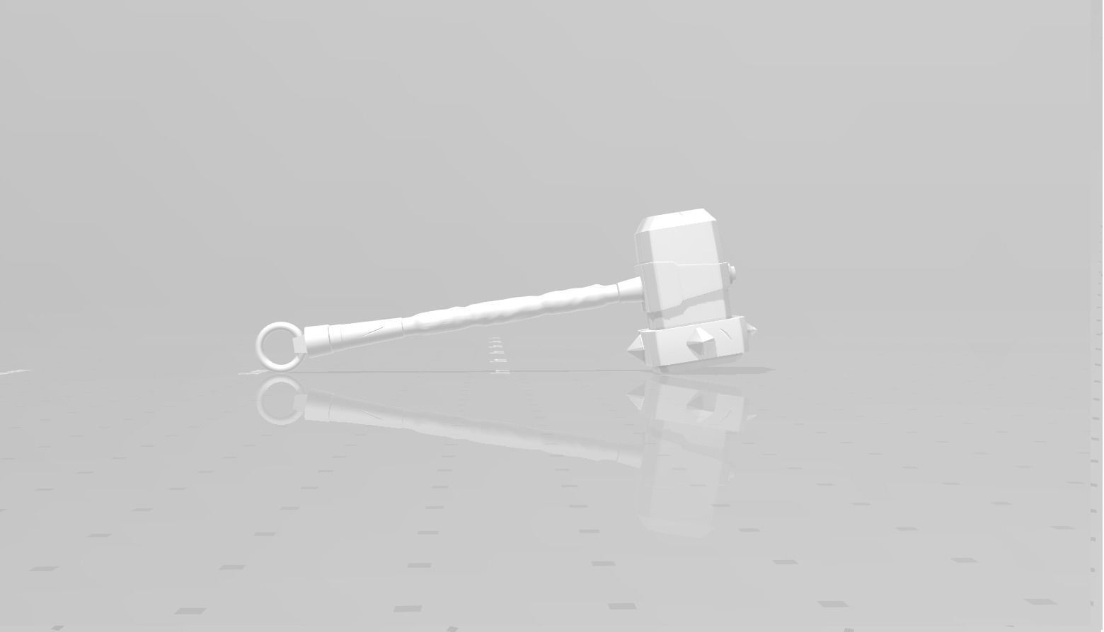 Cael Hammer - BASTION Weapon - Keychain Miniature STL 3D print model_11