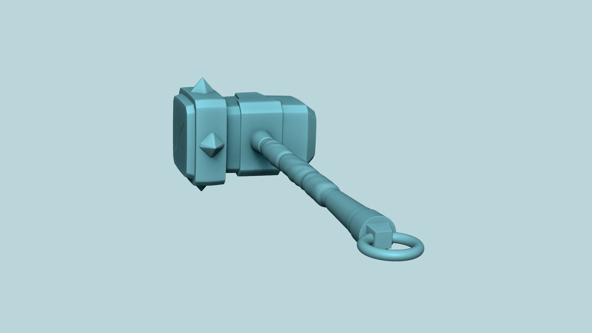 Cael Hammer - BASTION Weapon - Keychain Miniature STL 3D print model_7