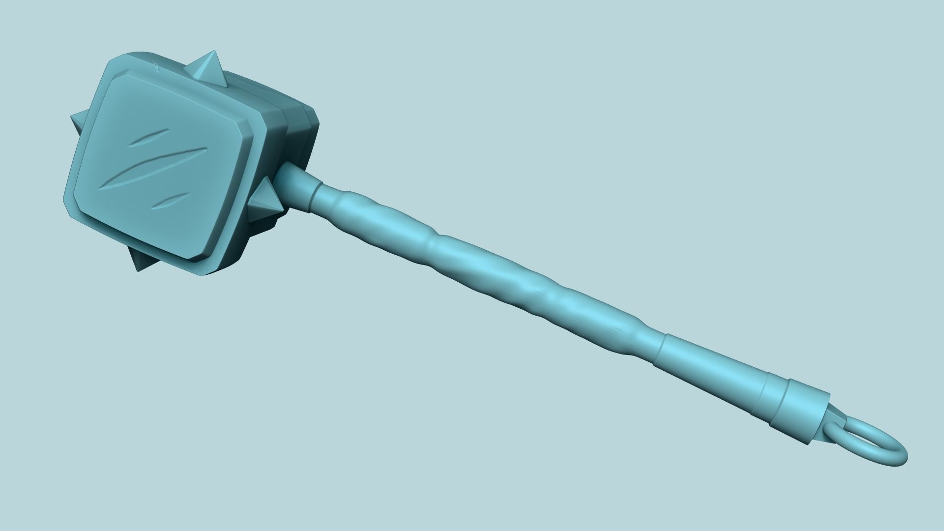 Cael Hammer - BASTION Weapon - Keychain Miniature STL 3D print model_6