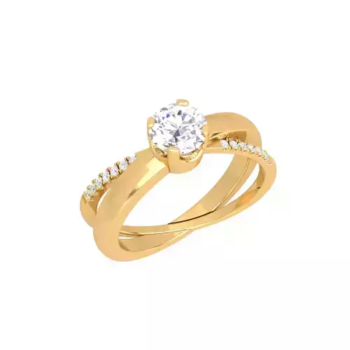 Double Band Diamond Ring For Women 3D Print Model Render STL