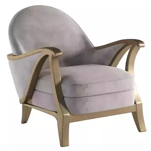 Armchair lounge chair with gold frame and velvet upholstery
