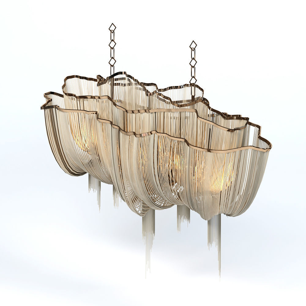 Chandlier chandelier made of glass and metal 3D model_1