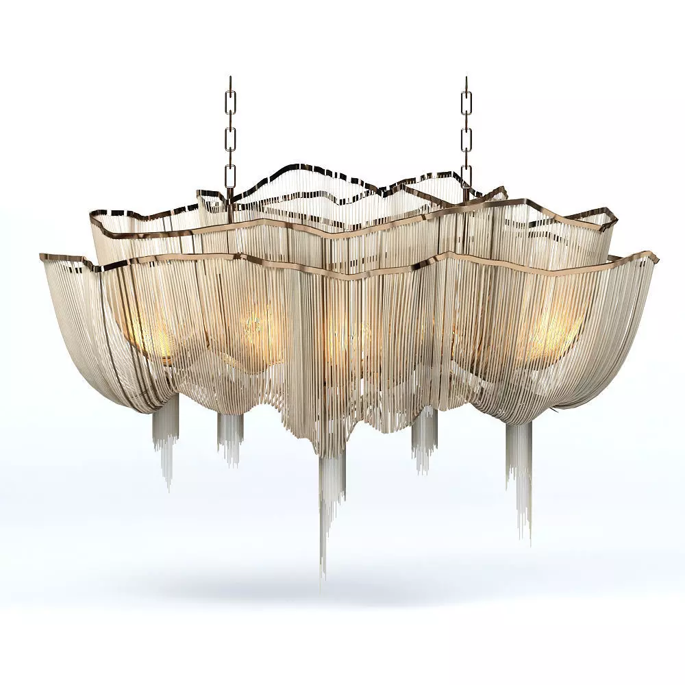 Chandlier chandelier made of glass and metal 3D model_0