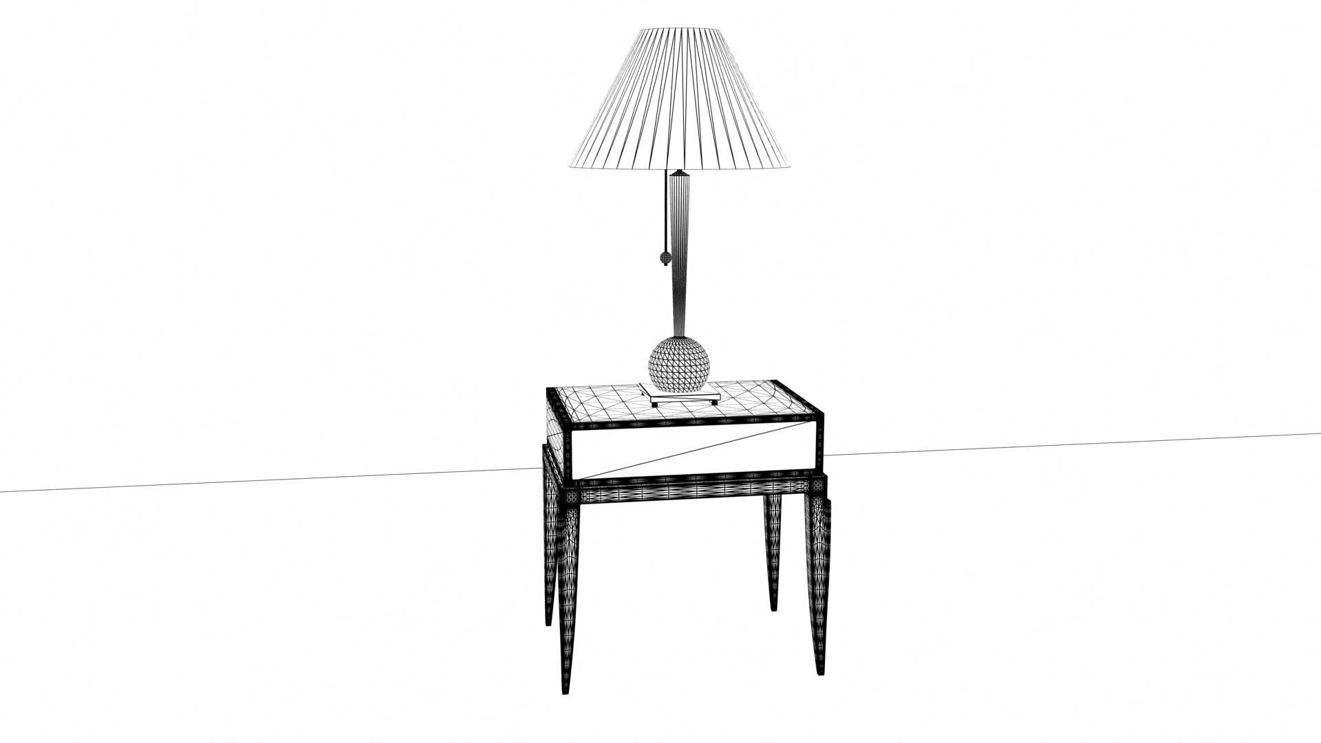Table lamp with table unique modern 3D model_5