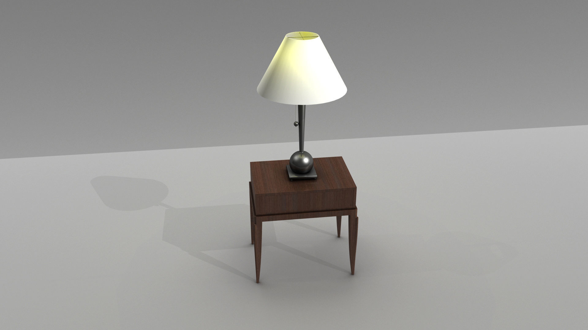 Table lamp with table unique modern 3D model_1