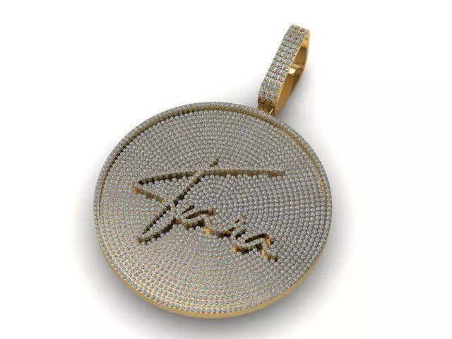 PendantTiara taylor swift signature pendant in gold with diam... 3D print model