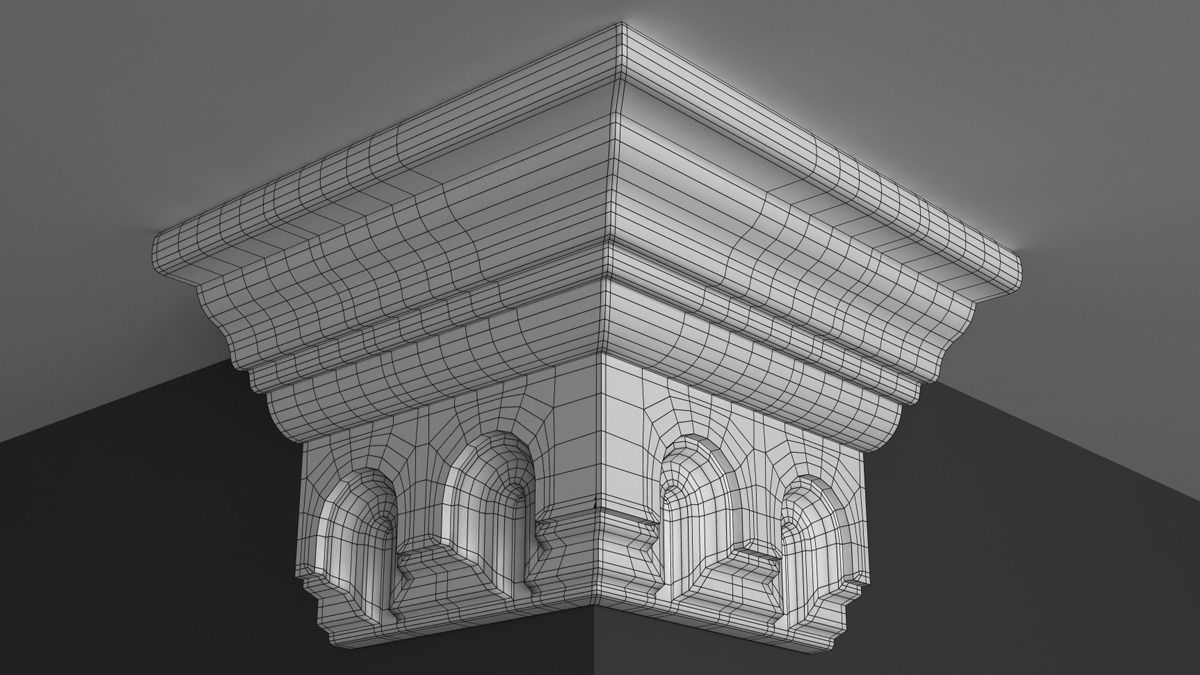 Cornice Moulding 3D Model with Arch Elements 3D model_5