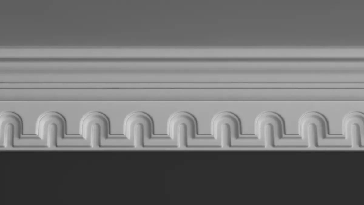 Cornice Moulding 3D Model with Arch Elements 3D model_0