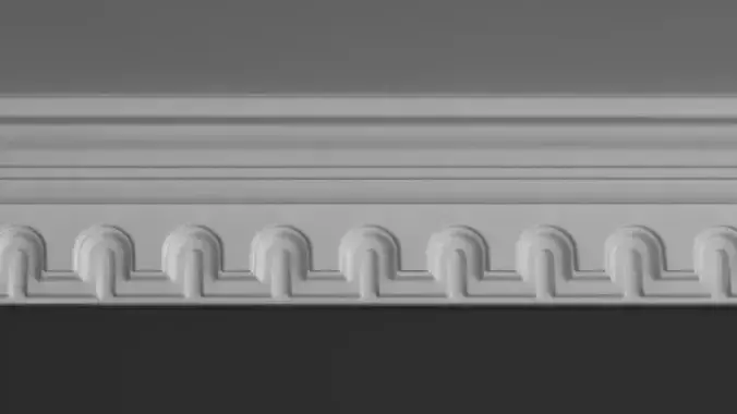 Cornice Moulding 3D Model with Arch Elements