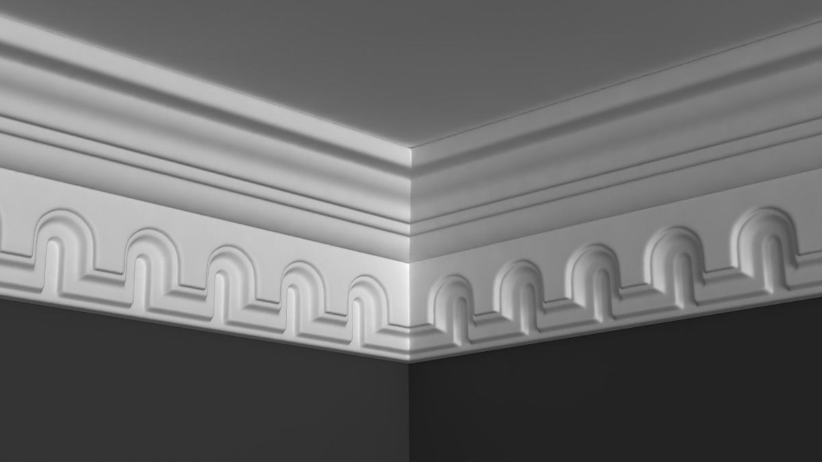Cornice Moulding 3D Model with Arch Elements 3D model_2