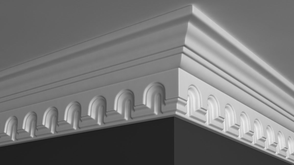 Cornice Moulding 3D Model with Arch Elements 3D model_4