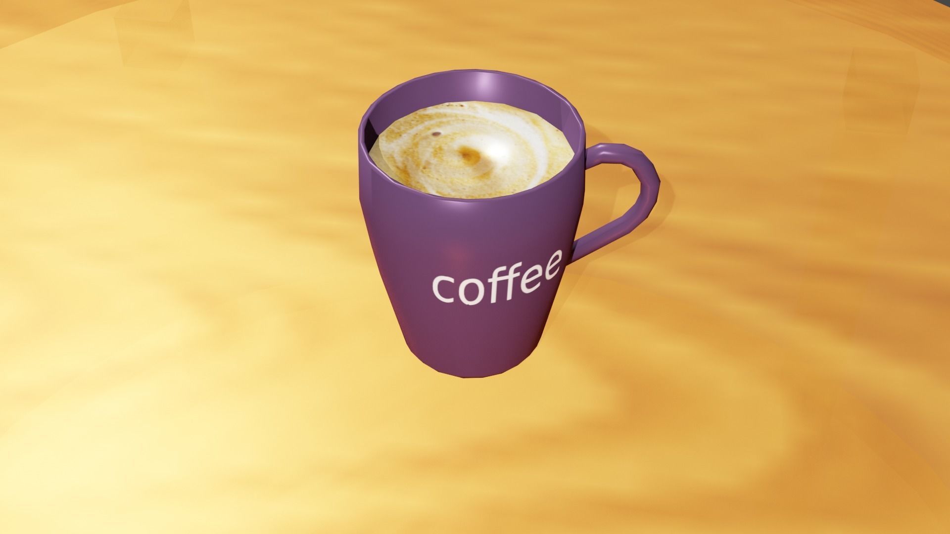coffee cup Low-poly 3D model_3